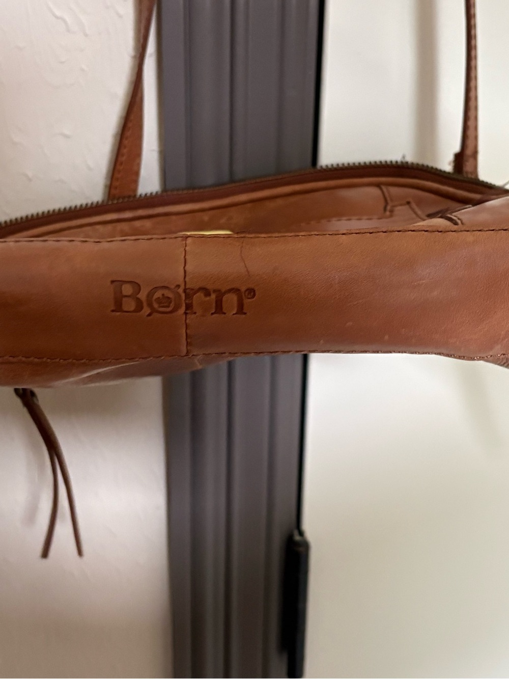 Born Brown Leather Crossbody Bag with Brass Hardware - Picture 6 of 6